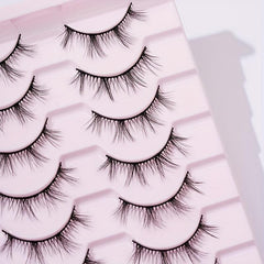 10 Pairs 12mm Natural Long Fishtail False Eyelashes