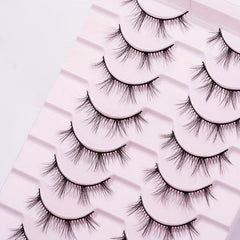 10 Pairs 12mm Natural Long Fishtail False Eyelashes