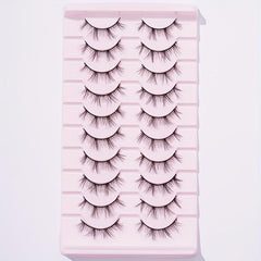 10 Pairs 12mm Natural Long Fishtail False Eyelashes