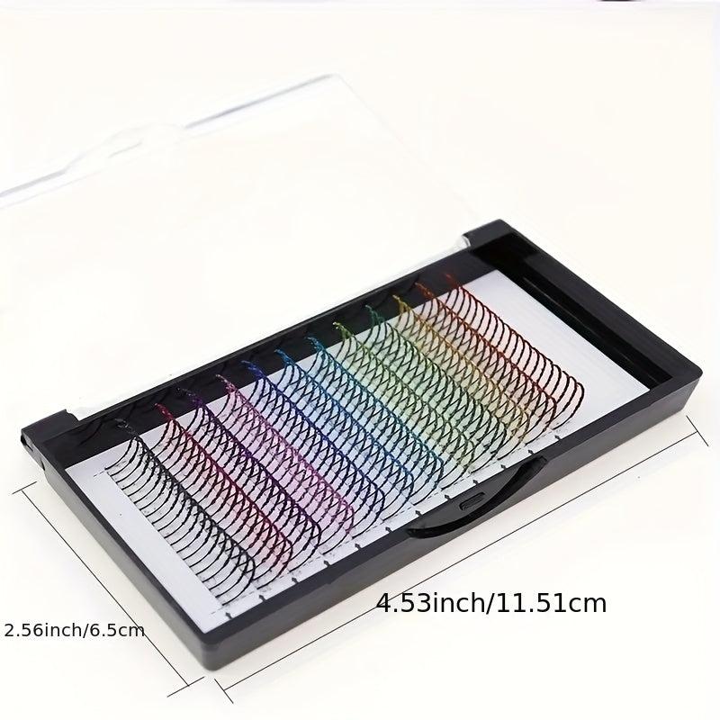 12 Colors Eyelashes Single Cluste Hair Grafted Lashes D Curl 14mm 16mm