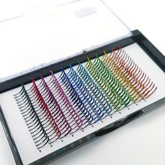 12 Colors Eyelashes Single Cluste Hair Grafted Lashes D Curl 14mm 16mm