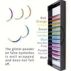 12 Colors Eyelashes Single Cluste Hair Grafted Lashes D Curl 14mm 16mm