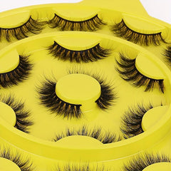 10 Pairs 3D Thick Volume False Eyelashes Cat Eye Round Face Wispy Fluffy