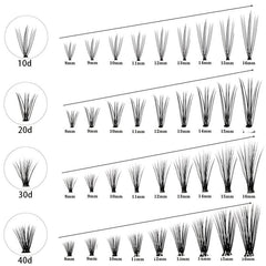 3 Boxes Lash Clusters 100pcs Mixed Individual Lash Extension Soft Natural Look