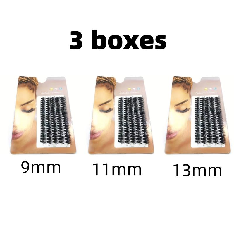 3 Boxes Lash Clusters 100pcs Mixed Individual Lash Extension Soft Natural Look