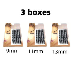 3 Boxes Lash Clusters 100pcs Mixed Individual Lash Extension Soft Natural Look