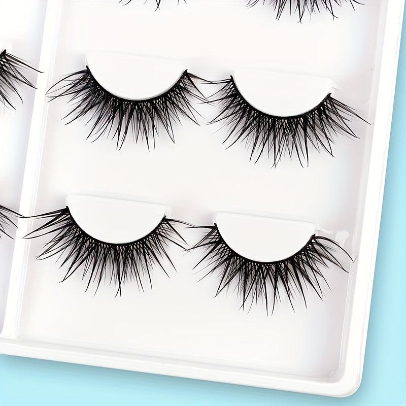 8 Pairs Tail Elongated False Eyelashes Natural Look Curly