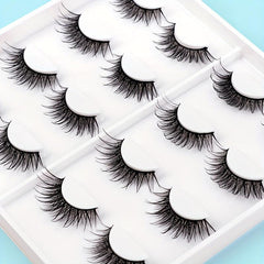 8 Pairs Tail Elongated False Eyelashes Natural Look Curly