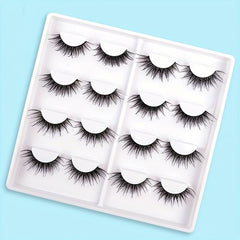 8 Pairs Tail Elongated False Eyelashes Natural Look Curly