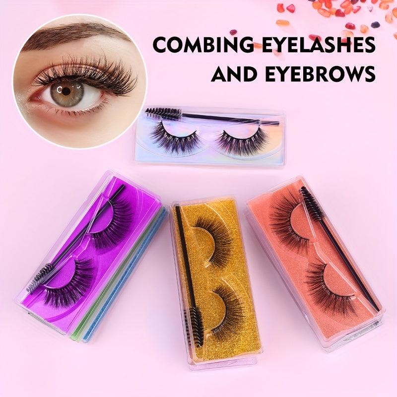 10 Pairs 11-15mm Mink Lashes 3D Fluffy Natural Volume False Eyelashes
