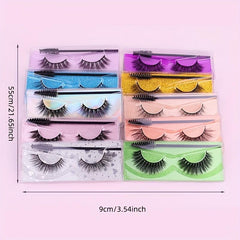 10 Pairs 11-15mm Mink Lashes 3D Fluffy Natural Volume False Eyelashes