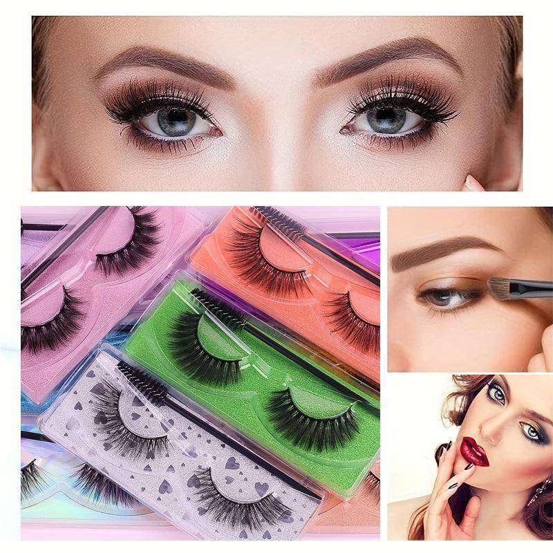 10 Pairs 11-15mm Mink Lashes 3D Fluffy Natural Volume False Eyelashes