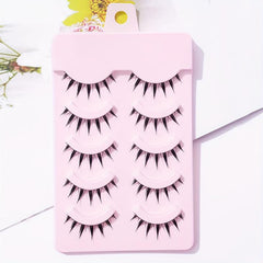 5 Pairs Manga Lashes Thick Natural Look Eyelashes Extension