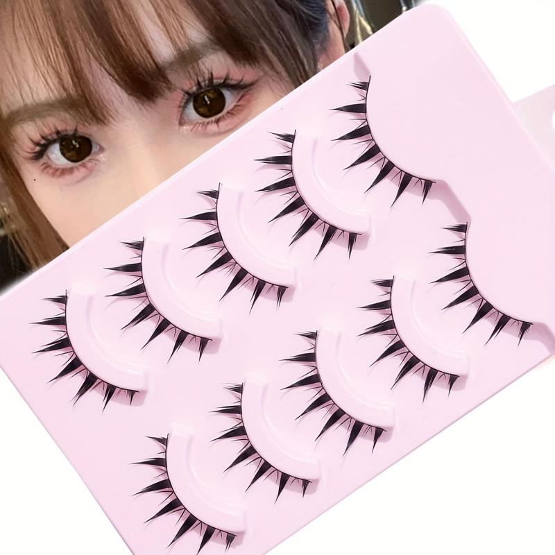 5 Pairs Manga Lashes Thick Natural Look Eyelashes Extension