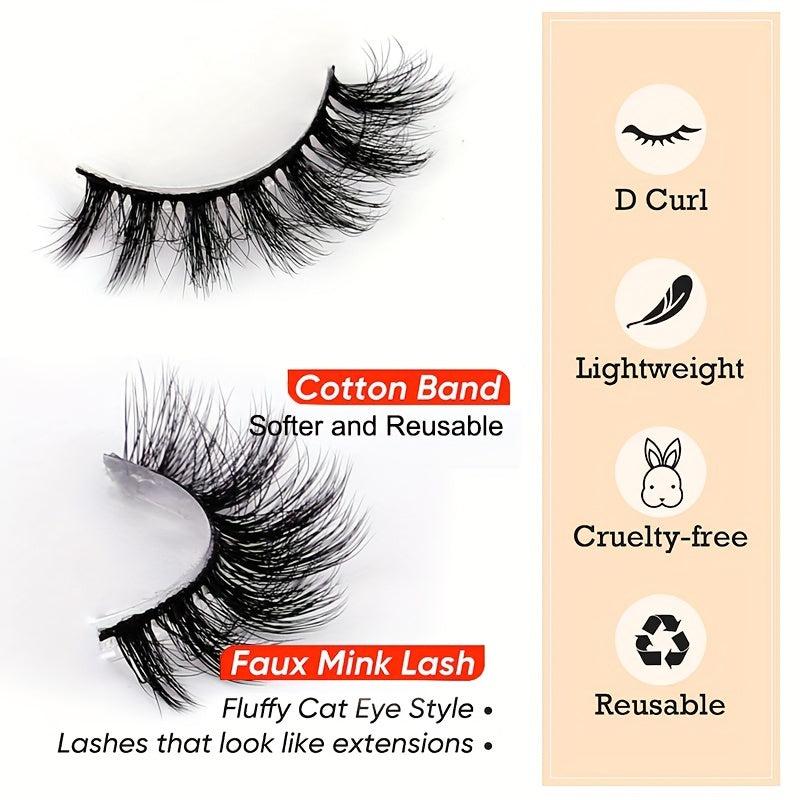 10 Pairs False Eyelashes 3D Thick Volume Natural Look