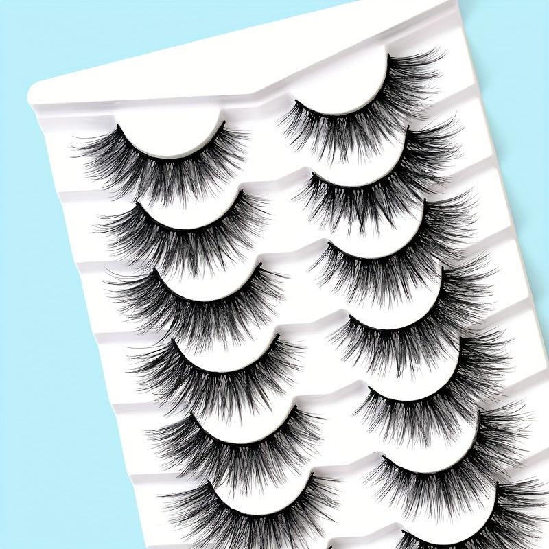 7 Pairs Fluffy Fishtail False Eyelashes 18mm Long Natural Eye Lashes
