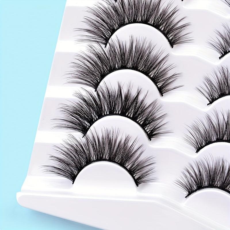 7 Pairs Fluffy Fishtail False Eyelashes 18mm Long Natural Eye Lashes