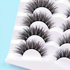 7 Pairs Fluffy Fishtail False Eyelashes 18mm Long Natural Eye Lashes