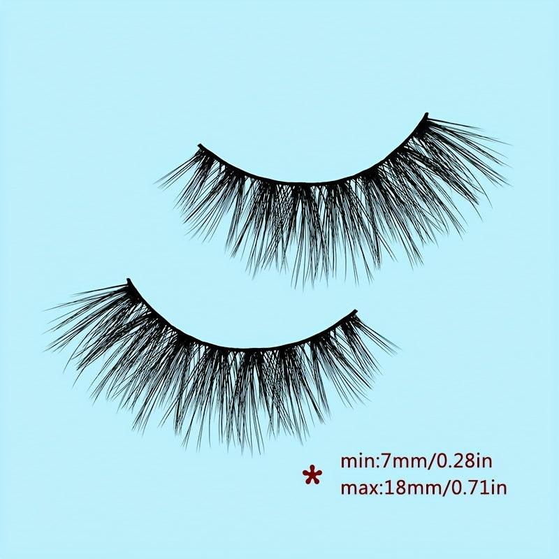 7 Pairs Fluffy Fishtail False Eyelashes 18mm Long Natural Eye Lashes