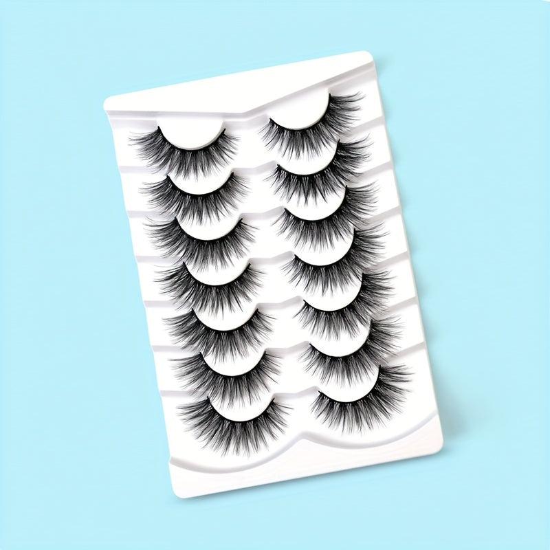 7 Pairs Fluffy Fishtail False Eyelashes 18mm Long Natural Eye Lashes