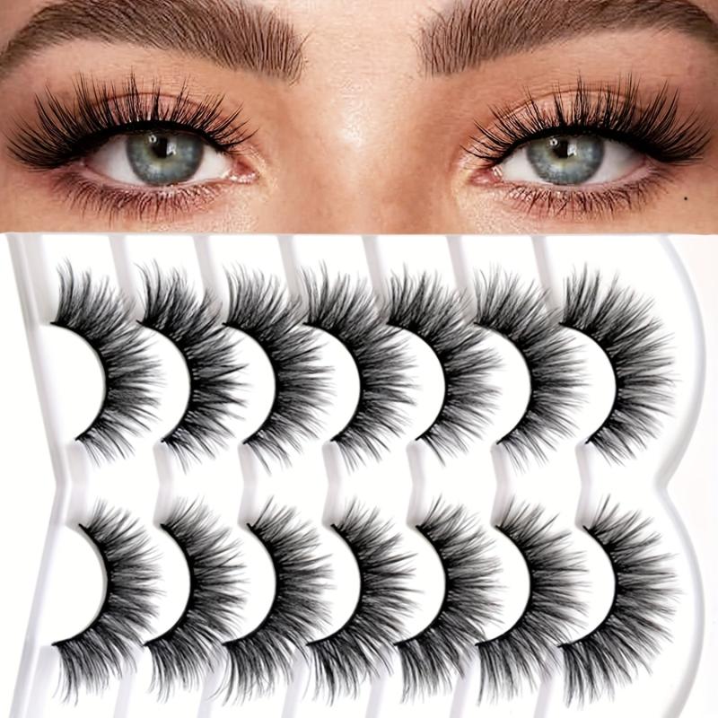7 Pairs Fluffy Fishtail False Eyelashes 18mm Long Natural Eye Lashes
