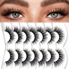 7 Pairs Fluffy Fishtail False Eyelashes 18mm Long Natural Eye Lashes