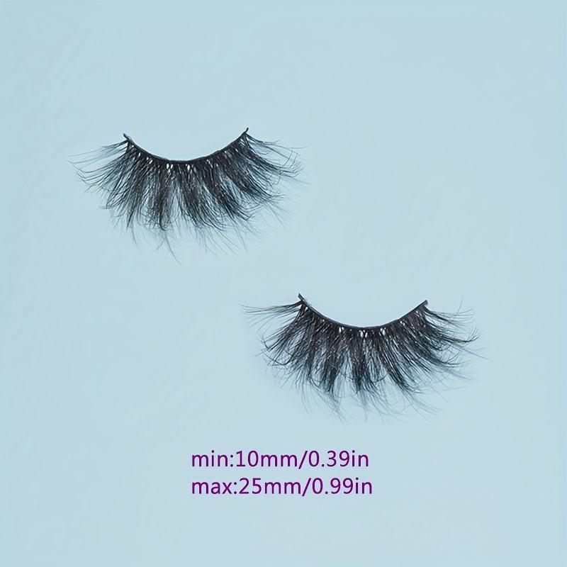 5 Pairs 25mm Fishtail Style False Eyelashes Thick Volume Cross Lashes