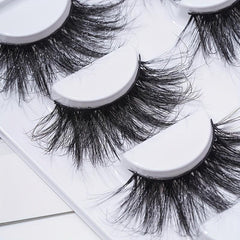 5 Pairs 25mm Fishtail Style False Eyelashes Thick Volume Cross Lashes