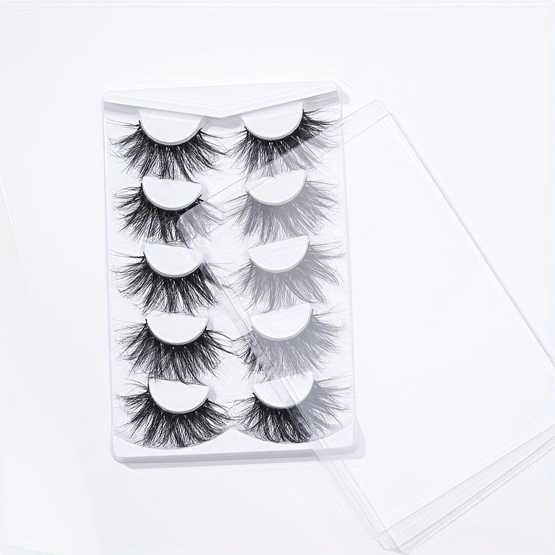 5 Pairs 25mm Fishtail Style False Eyelashes Thick Volume Cross Lashes
