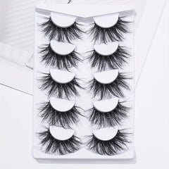 5 Pairs 25mm Fishtail Style False Eyelashes Thick Volume Cross Lashes