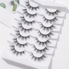 7 Pairs Fishtail Style Wispy False Eyelashes 15mm
