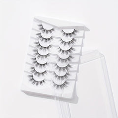 7 Pairs Fishtail Style Wispy False Eyelashes 15mm