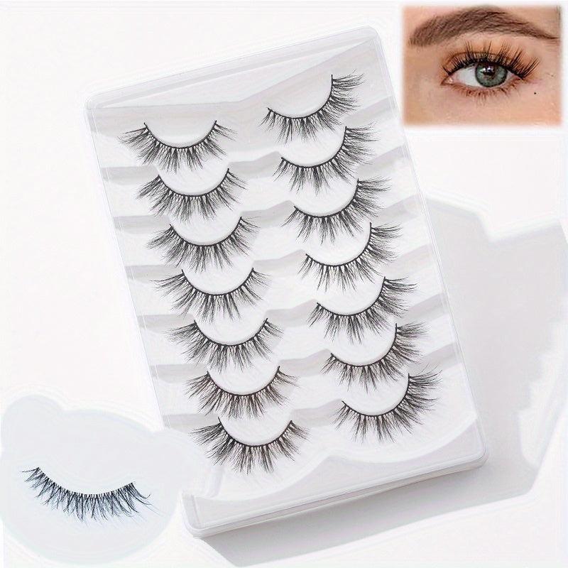 7 Pairs Fishtail Style Wispy False Eyelashes 15mm