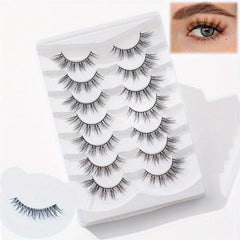 7 Pairs Fishtail Style Wispy False Eyelashes 15mm