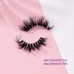 6D Volume Eyelashes 7 Pairs Natural Curl 20mm Fluffy False Eyelashes