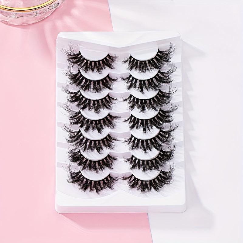 6D Volume Eyelashes 7 Pairs Natural Curl 20mm Fluffy False Eyelashes