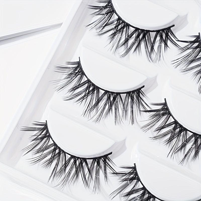 5 Pairs False Eyelashes Extension Kit Volume Fluffy Wispies Long Thick 16mm