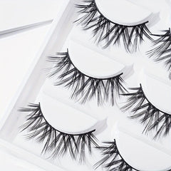 5 Pairs False Eyelashes Extension Kit Volume Fluffy Wispies Long Thick 16mm