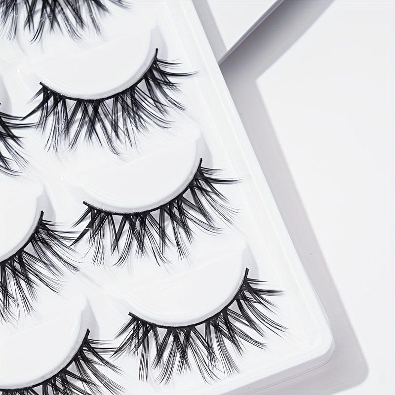 5 Pairs False Eyelashes Extension Kit Volume Fluffy Wispies Long Thick 16mm