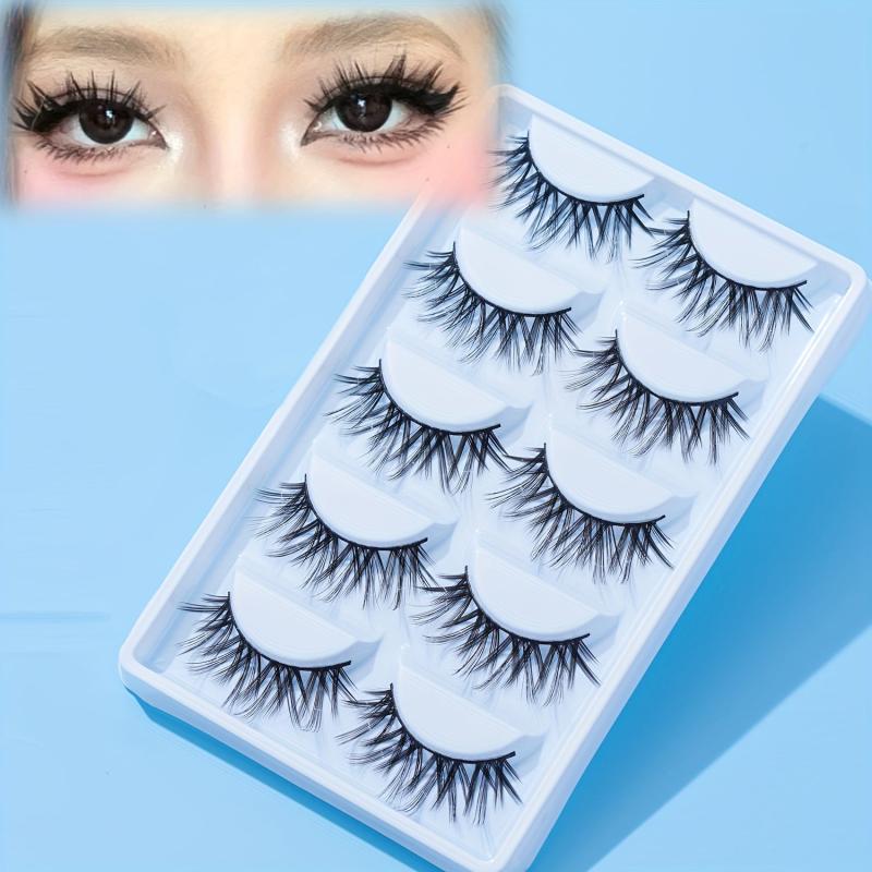 5 Pairs False Eyelashes Extension Kit Volume Fluffy Wispies Long Thick 16mm