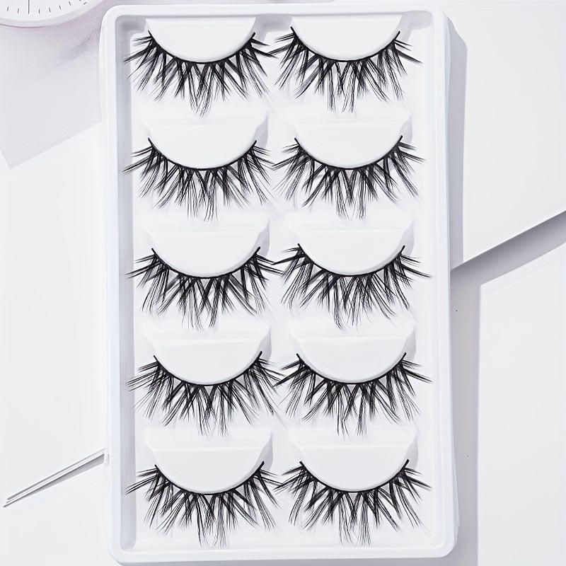 5 Pairs False Eyelashes Extension Kit Volume Fluffy Wispies Long Thick 16mm