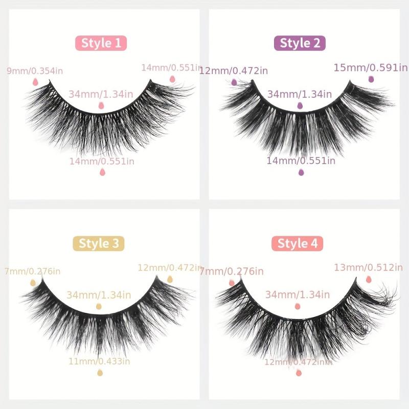 20 Pairs 5D Faux Mink Lashes Fluffy Wispy Cat Eye 15mm Strip False Eyelashes