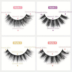 20 Pairs 5D Faux Mink Lashes Fluffy Wispy Cat Eye 15mm Strip False Eyelashes