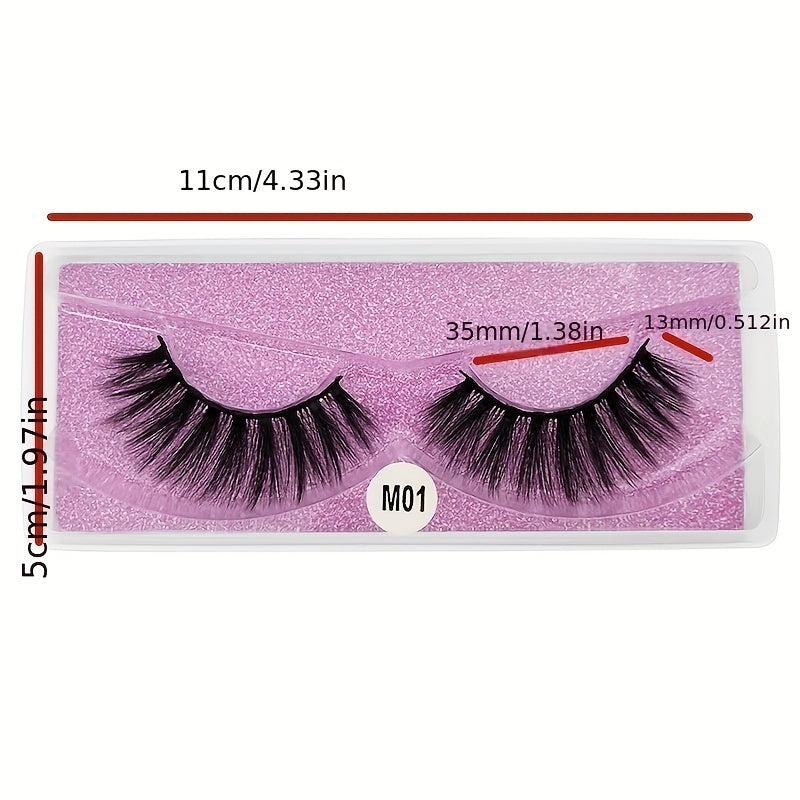 20 Pairs 5D Faux Mink Lashes Fluffy Wispy Cat Eye 15mm Strip False Eyelashes
