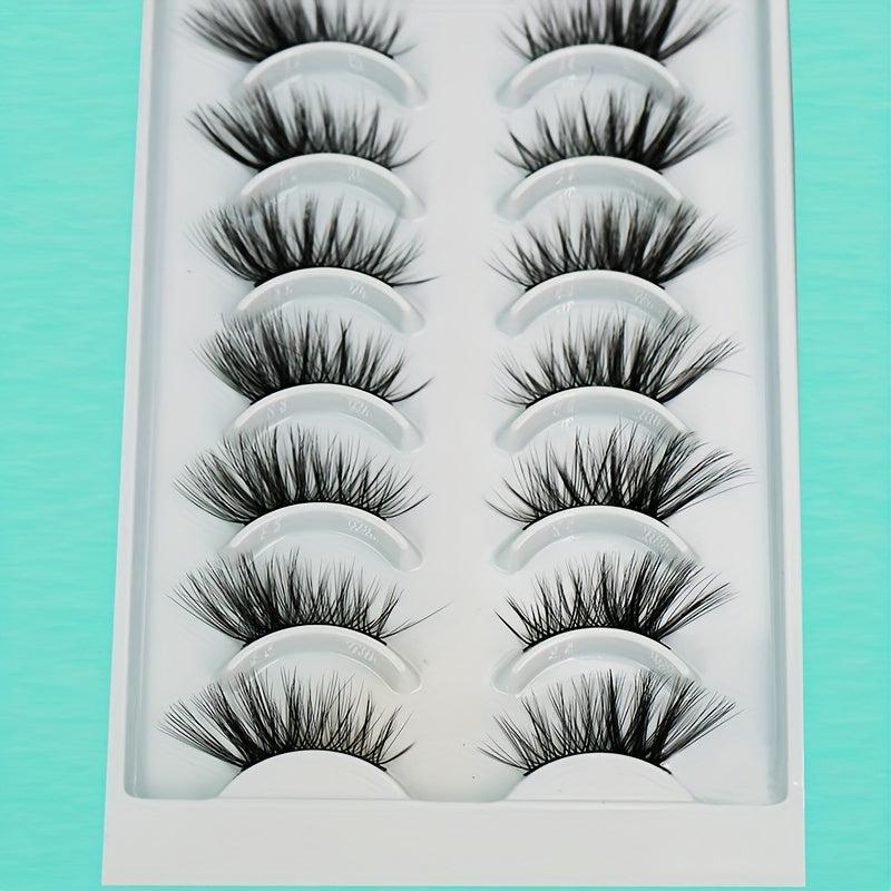 10 Pairs Half False Eyelashes Soft Wispies Fanned & Natural Curve Light & Fluffy