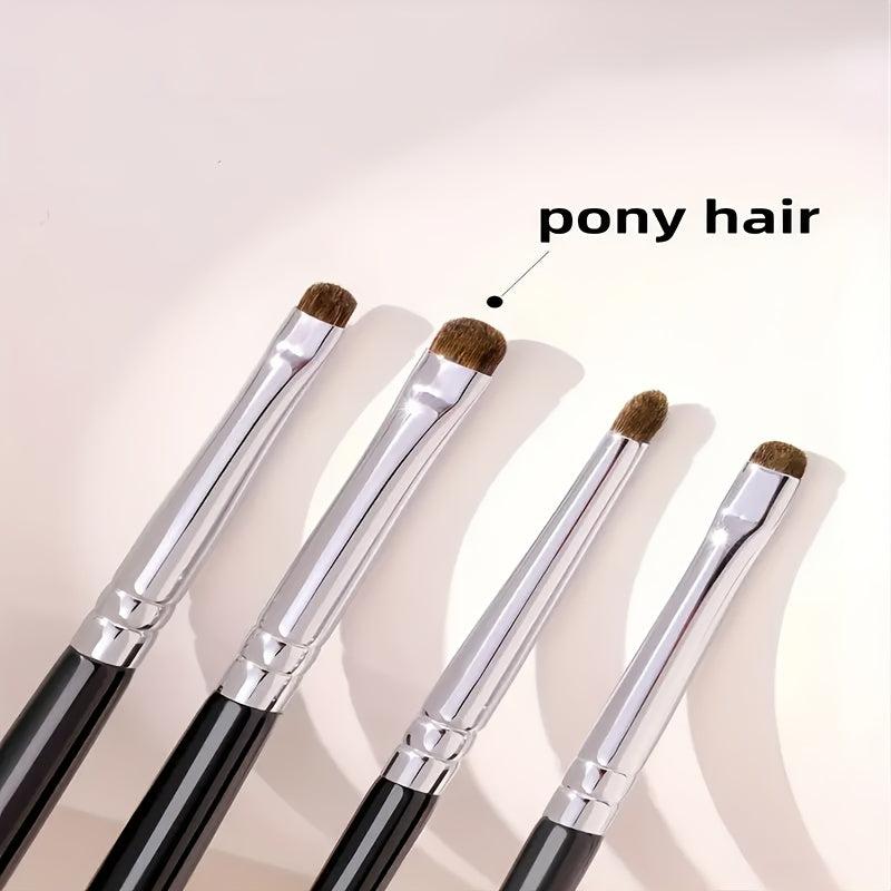 4Pcs Eyeliner Smudge Brush Pencil Soft Makeup Tool Natural Soft Horse Hair Eyesh