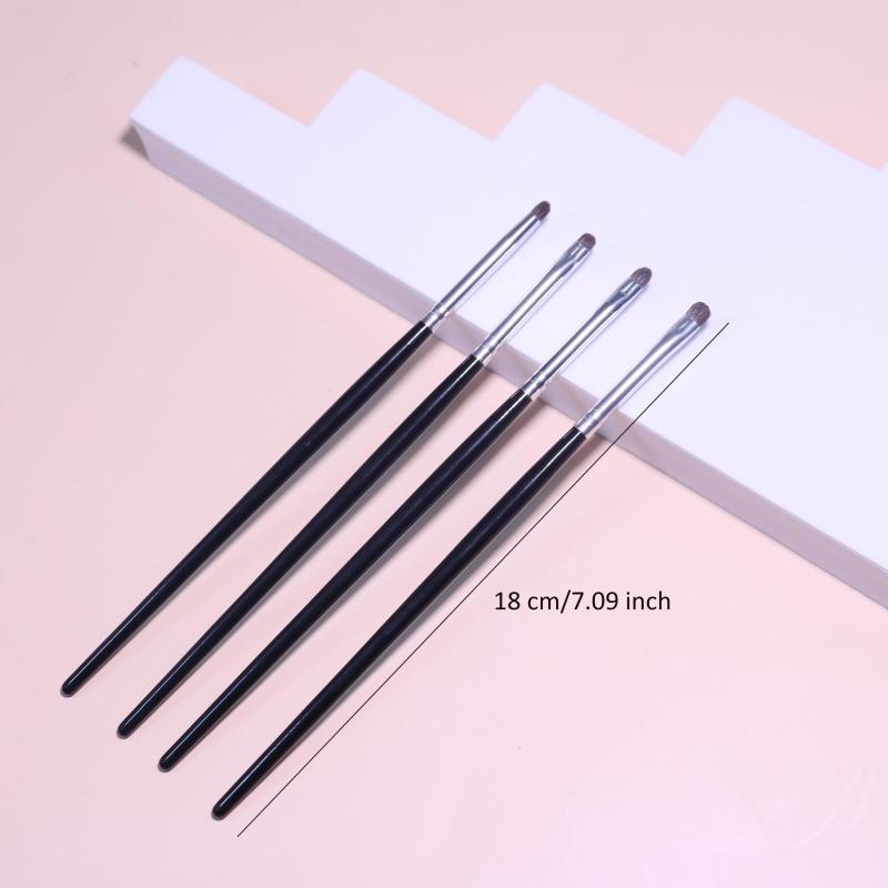 4Pcs Eyeliner Smudge Brush Pencil Soft Makeup Tool Natural Soft Horse Hair Eyesh