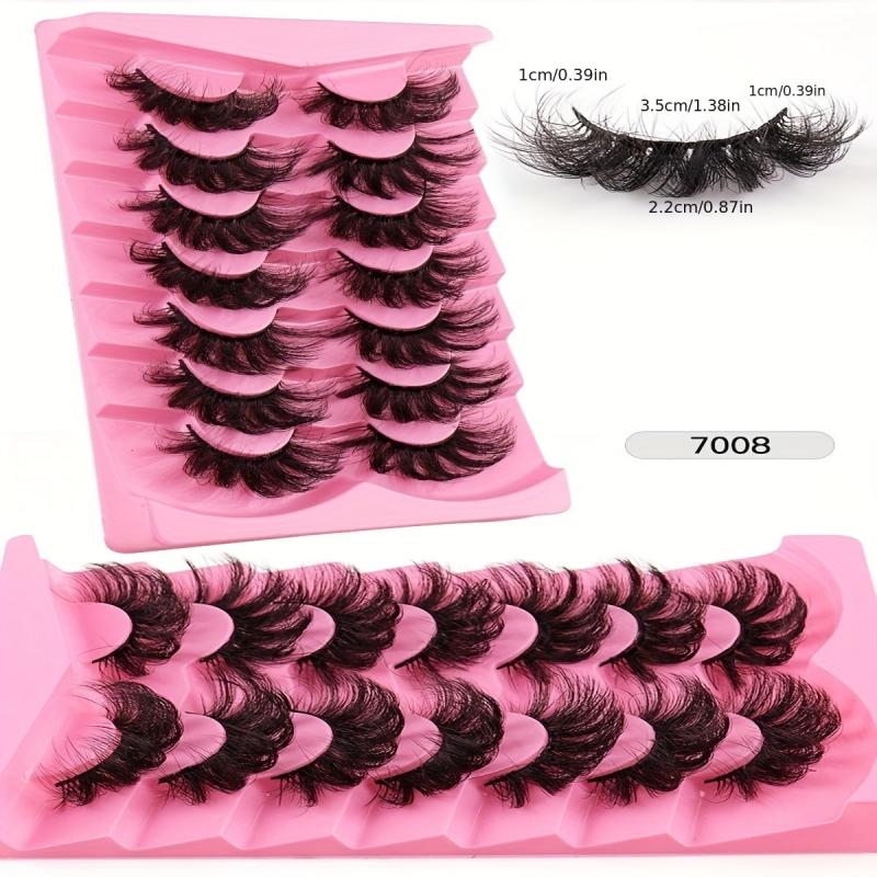7 Pairs Fluffy Wispy Curly Faux Mink Lashes for Eye Makeup