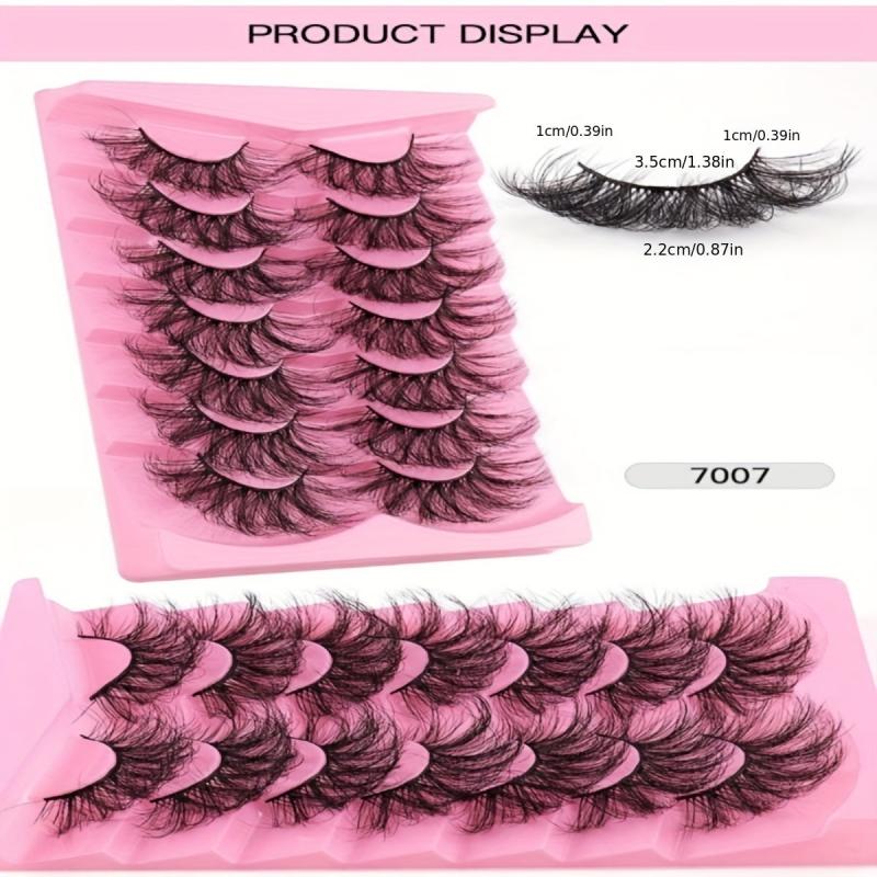 7 Pairs Fluffy Wispy Curly Faux Mink Lashes for Eye Makeup