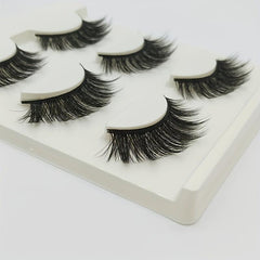 3 Pairs Natural False Eyelashes Voluminous Eye Lashes Thick Cross Lashes